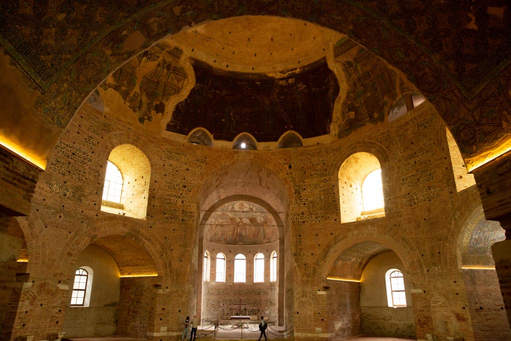 Thessaloniki Greece, May 09 2019: The interior of the Greek Orthodox Church of Agios Georgios aka Rotunda of Galerius